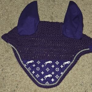 Purple Crochet Horse Ear Bonnet